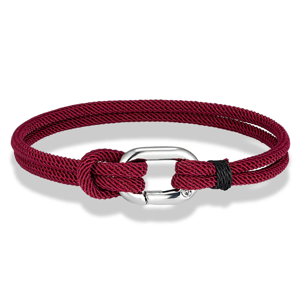 MKENDN New Nautical Mens Thin Rope Bracelet With Oval Circle Spring Clasp For Surfer Beach Jewelry Gifts