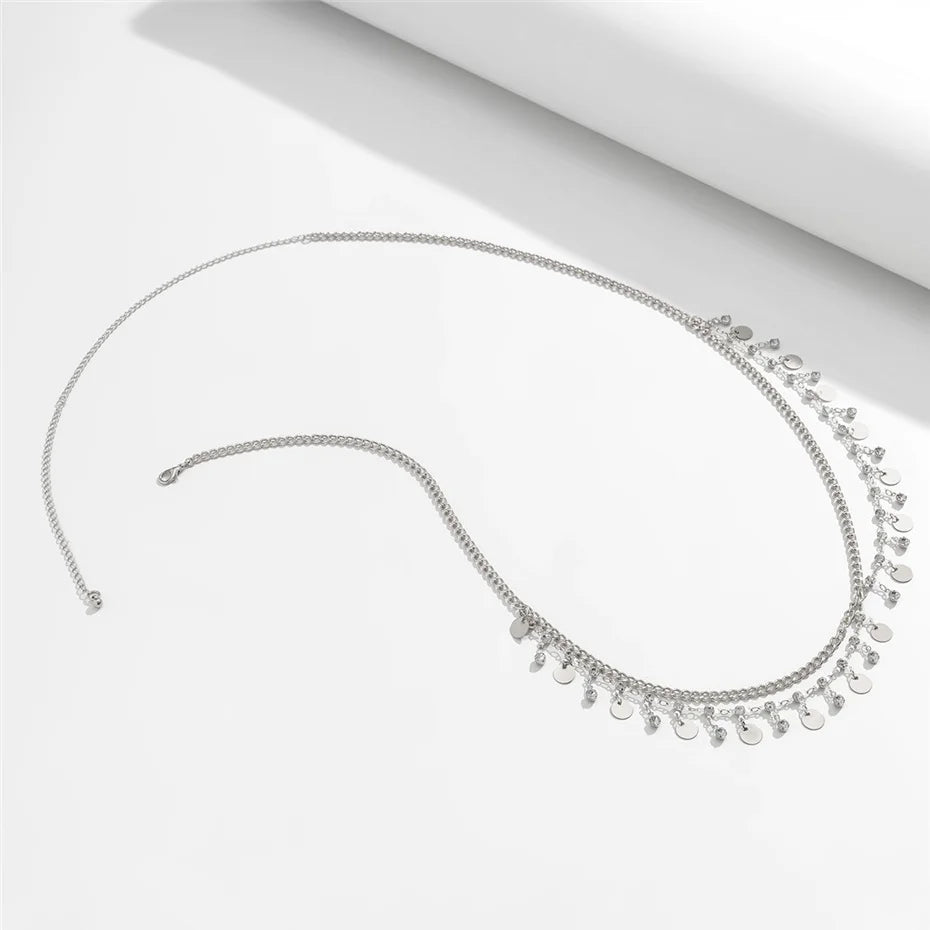 Ingemark Sexy Rhinestone Star Tassel Pendant Waist Belly Belt Chain for Women Summer Bikini Rave Body Jewelry Y2K Accessories - EastCurated