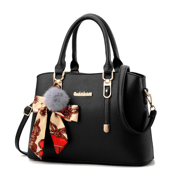 Bag women's fashionable large-capacity handbag solid color simple middle-aged women's bag mother bag shoulder messenger bag