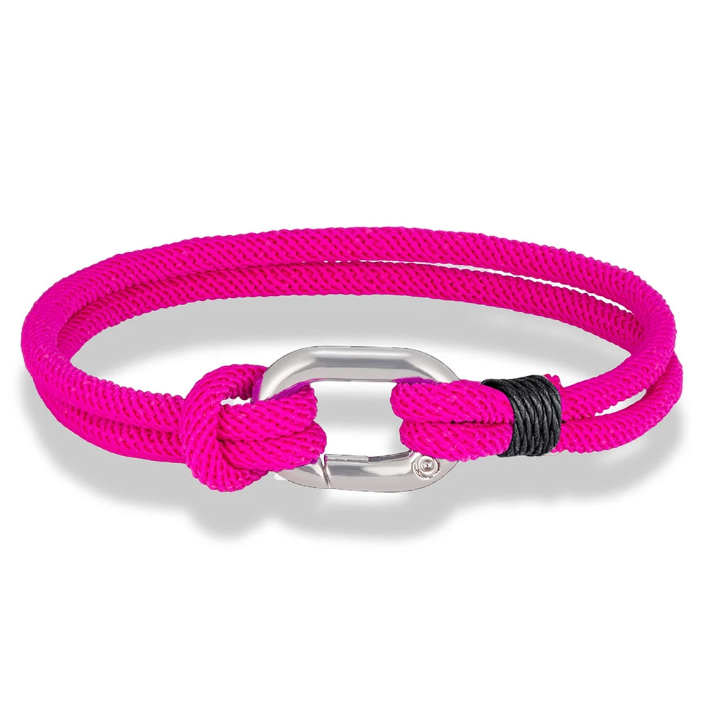 MKENDN New Nautical Mens Thin Rope Bracelet With Oval Circle Spring Clasp For Surfer Beach Jewelry Gifts