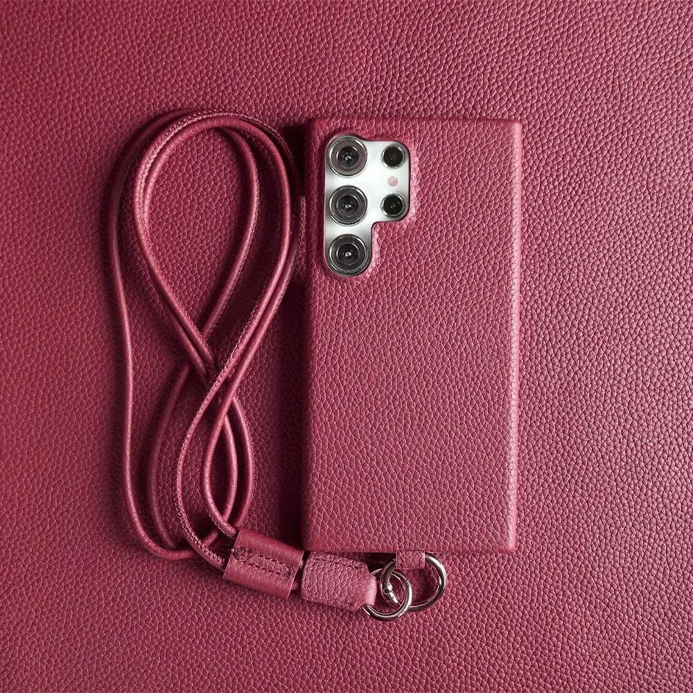 Luxury Cowhide Genuine Leather Case For iPhone 16 Pro Max 15Pro 11 13 12pro 14Pro 14 Strap Crossbody Lanyard Phone Cover Coque