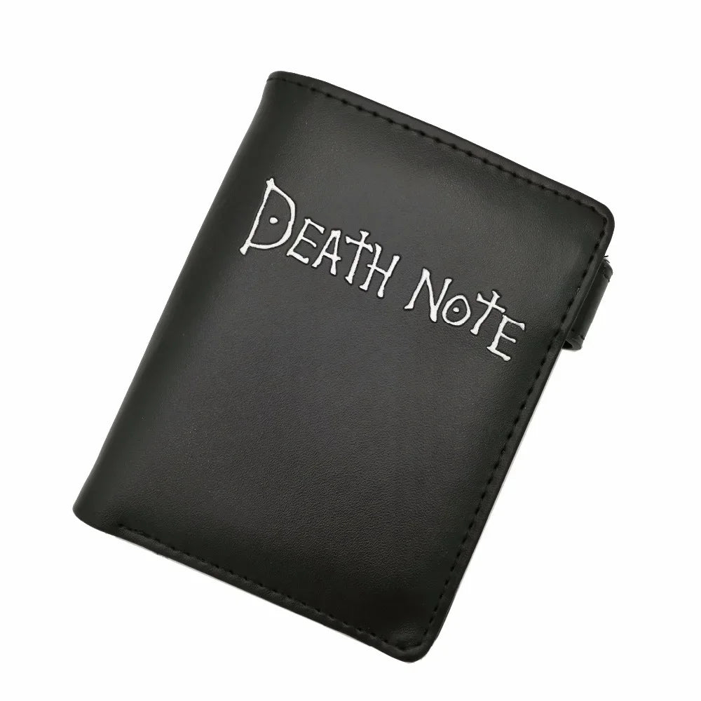 Death Note Anime Black PU Leather Short Wallet Card and Coin Purse for Boys Girls Gift - EastCurated