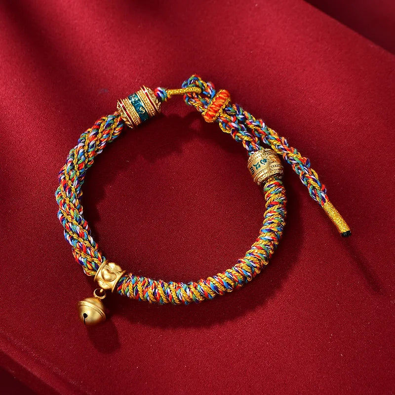 Tibetan Hand Rope Bracelet New Corn Knot Pattern DIY Hand Rubbing Cotton Bracelet Finished Hand-woven Tibetan Ethnic Rope - EastCurated