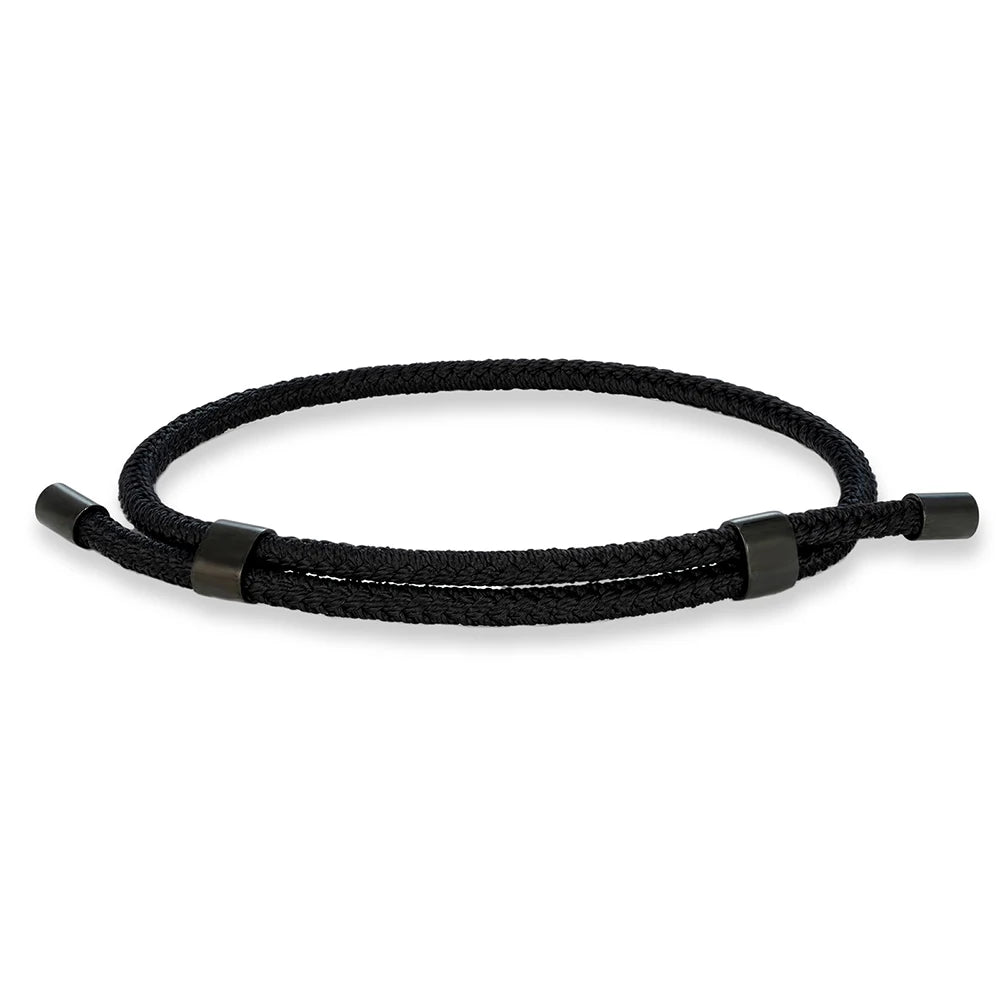 MKENDN 3MM Waterproof Surfering Rope Bracelets Men Adjustable Nautical Rope Bracelet Women Black Stainless Steel Sport Buckle - EastCurated
