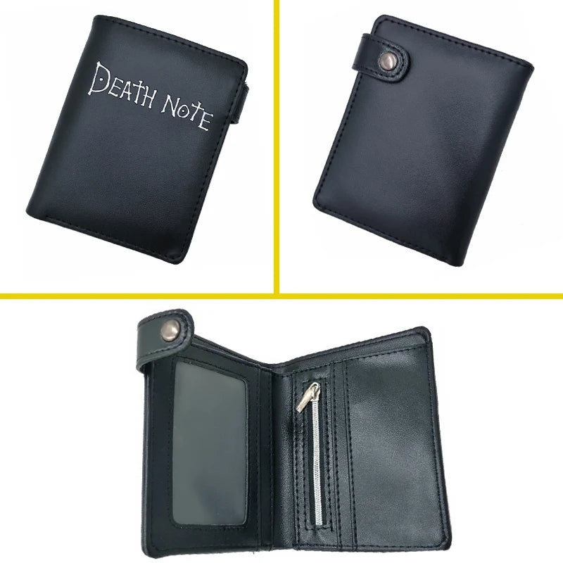 Death Note Anime Black PU Leather Short Wallet Card and Coin Purse for Boys Girls Gift - EastCurated