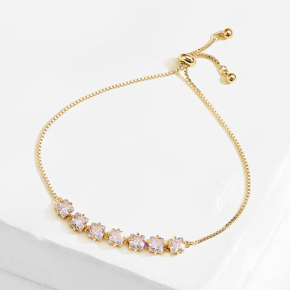 Trendy Circle Interlocked Gold-Color Charm Bangle For Women Men Personally Bracelet Party Girls Exquisite Accessories Jewelry - EastCurated