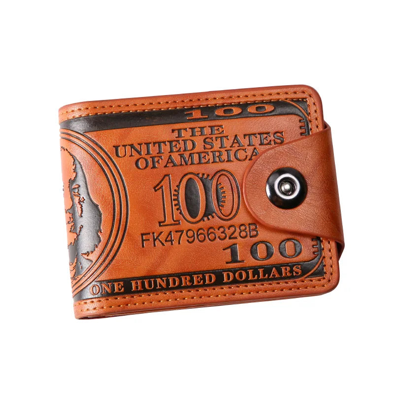 Men's Wallets  Dollar PatternWallet Male Leather Walet Photo Card HolderFashion Large Capacity Wallet Purse Bag - EastCurated