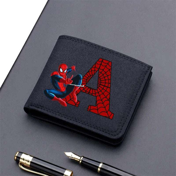 Marvels SpiderMans Adult Man Wallets Cartoon Letter Leather Fold Wallets Portable Anime Card Holder Coin Purse Cover Purses Gift