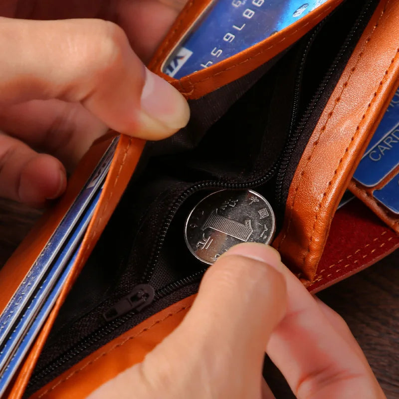 Men's Wallets  Dollar PatternWallet Male Leather Walet Photo Card HolderFashion Large Capacity Wallet Purse Bag - EastCurated