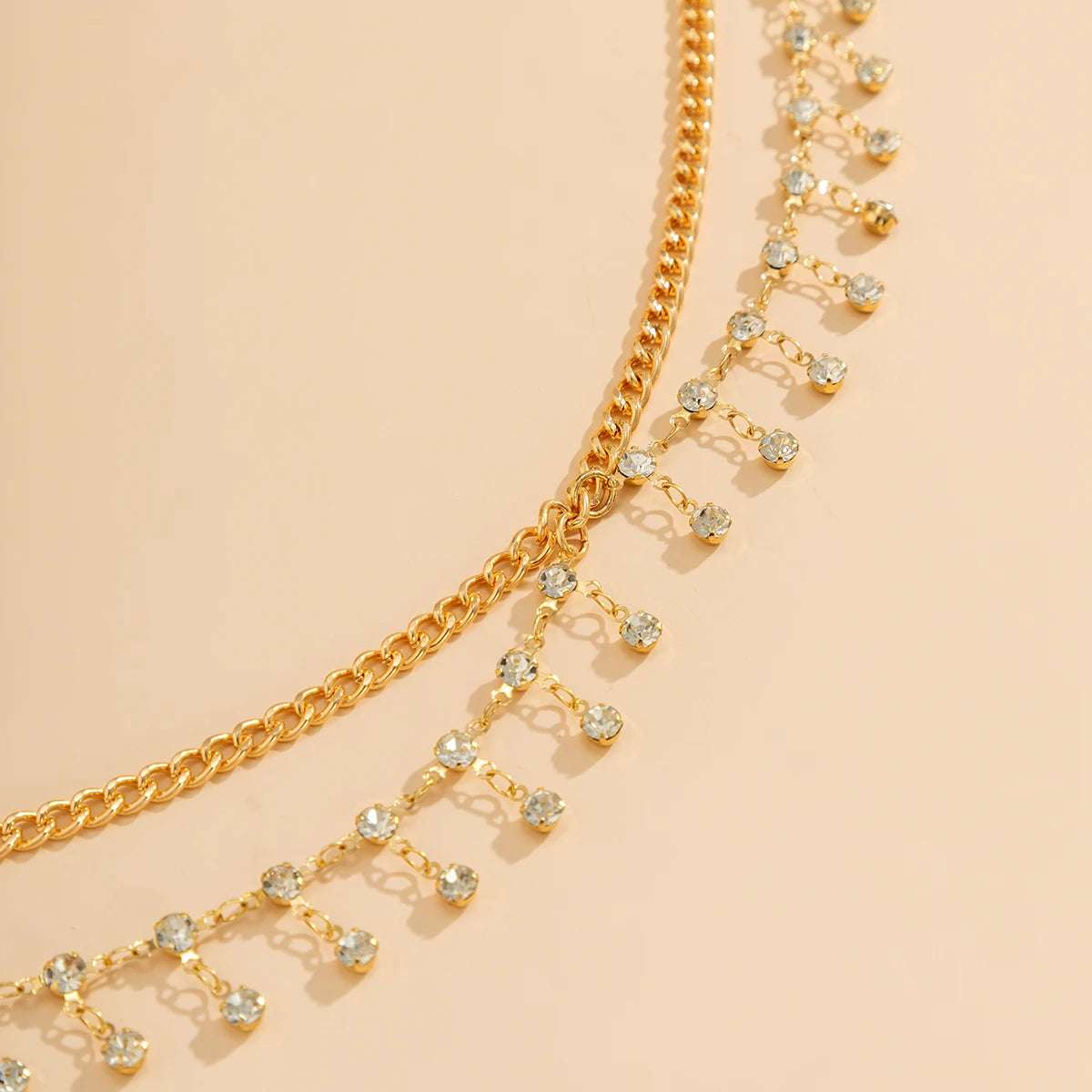 Ingemark Sexy Rhinestone Star Tassel Pendant Waist Belly Belt Chain for Women Summer Bikini Rave Body Jewelry Y2K Accessories