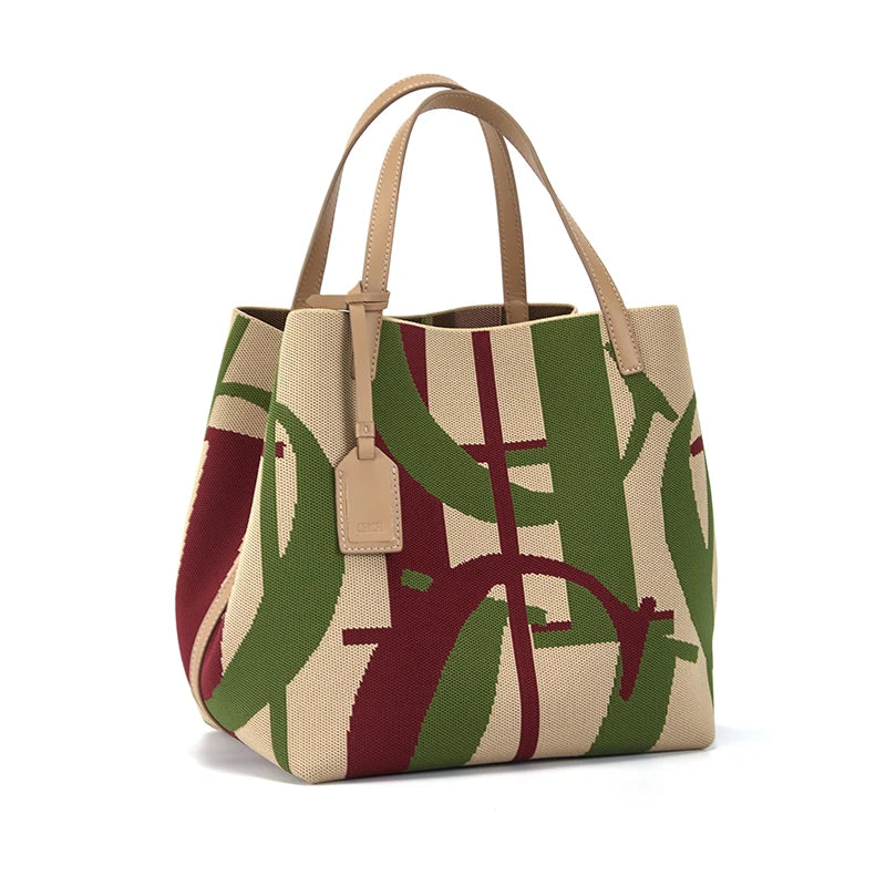 CH New Solid Color Outer Exquisite Fly Weaving Handmade Woven Large Capacity Shoulder Bag Ladies Handbag Fashion Classic - EastCurated