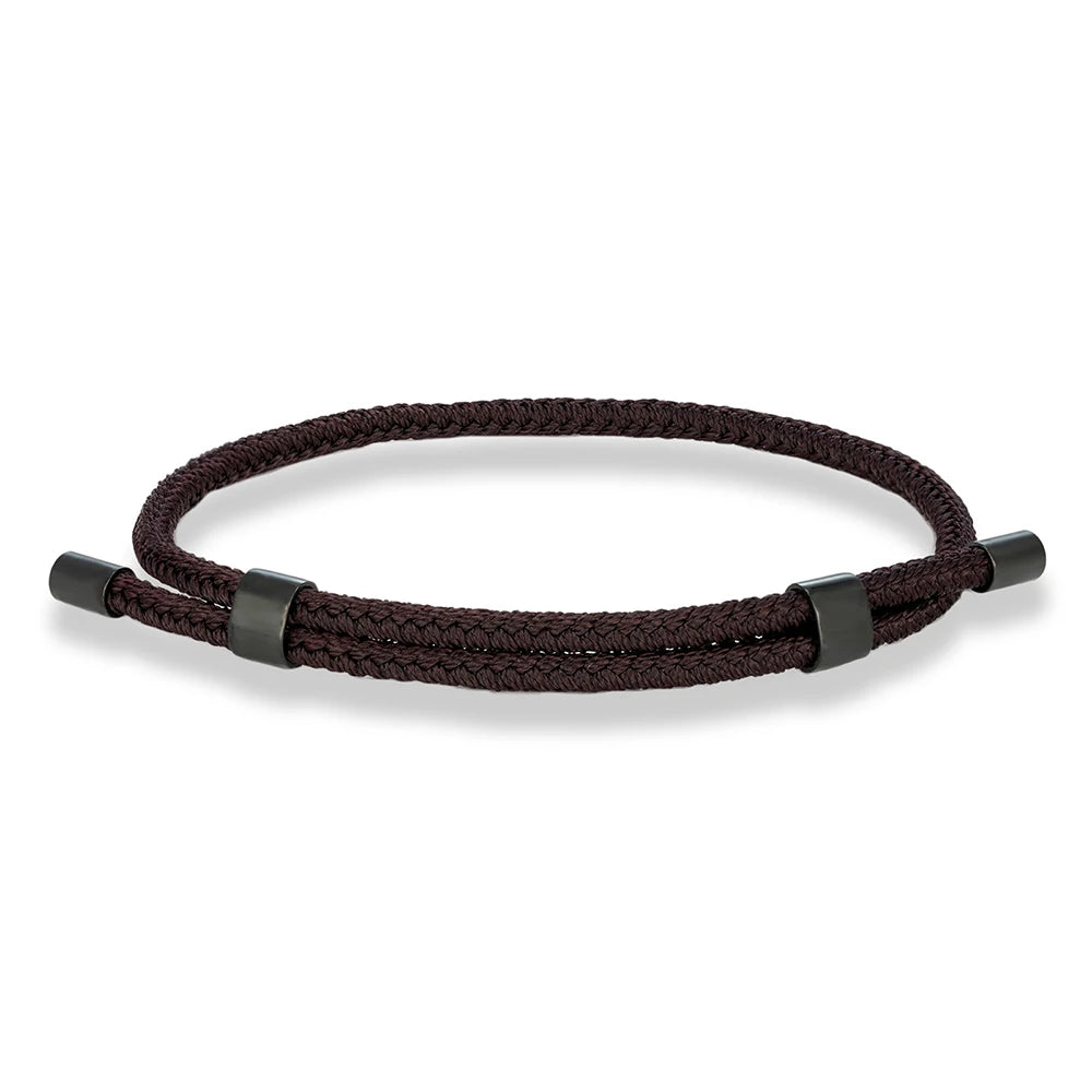 MKENDN 3MM Waterproof Surfering Rope Bracelets Men Adjustable Nautical Rope Bracelet Women Black Stainless Steel Sport Buckle - EastCurated