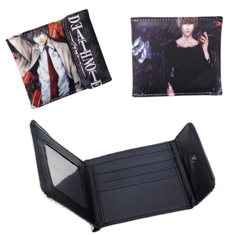 Death Note Anime Black PU Leather Short Wallet Card and Coin Purse for Boys Girls Gift - EastCurated