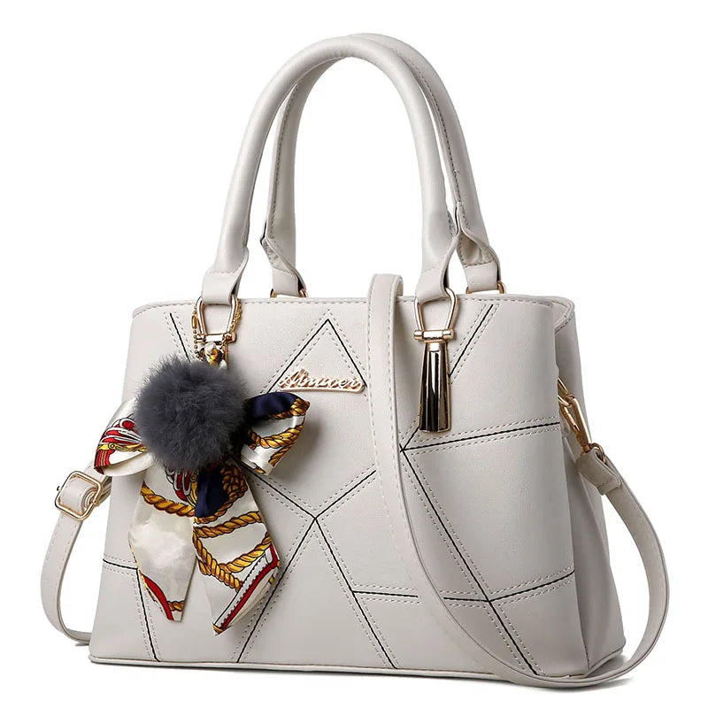 Women's Fashion Embroidered Thread Portable Tote Bag Trend Pendant Large Capacity Shoulder Crossbody Bag - EastCurated