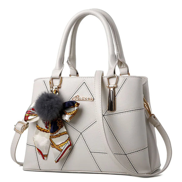 Women's Fashion Embroidered Thread Portable Tote Bag Trend Pendant Large Capacity Shoulder Crossbody Bag