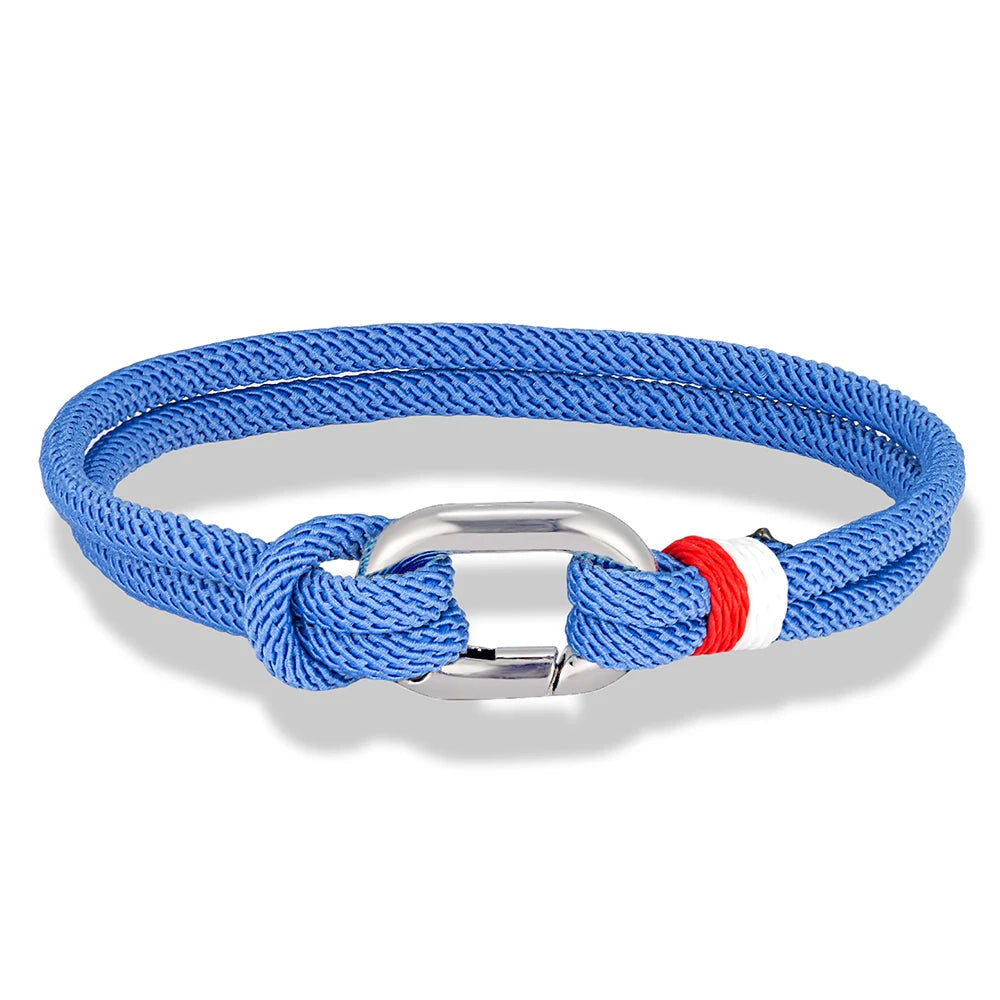 MKENDN New Nautical Mens Thin Rope Bracelet With Oval Circle Spring Clasp For Surfer Beach Jewelry Gifts