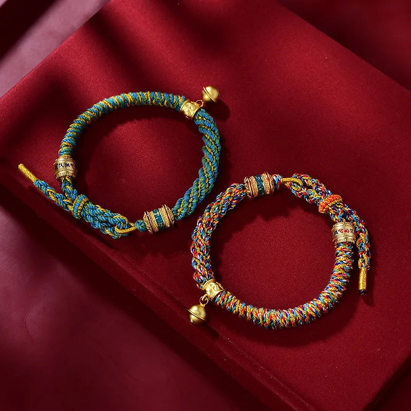 Tibetan Hand Rope Bracelet New Corn Knot Pattern DIY Hand Rubbing Cotton Bracelet Finished Hand-woven Tibetan Ethnic Rope - EastCurated