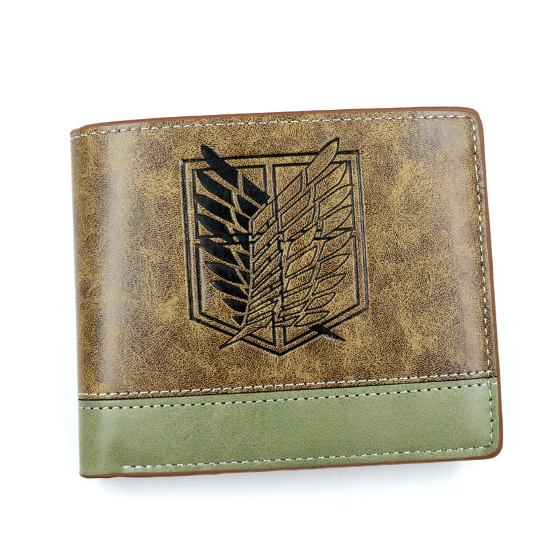 Anime Scout Regiment Khaki Short Men's Wallet Folding Purse