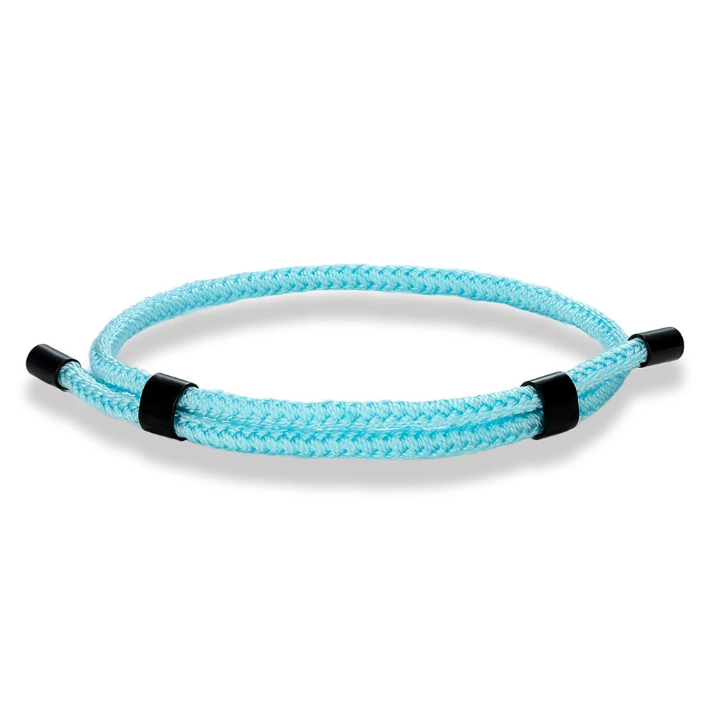 MKENDN 3MM Waterproof Surfering Rope Bracelets Men Adjustable Nautical Rope Bracelet Women Black Stainless Steel Sport Buckle - EastCurated