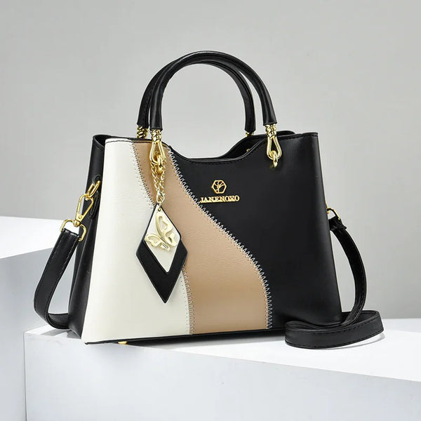 Premium women's bags, fashion temperament, handbags, versatile contrasting colors, large-capacity casual shoulder bags