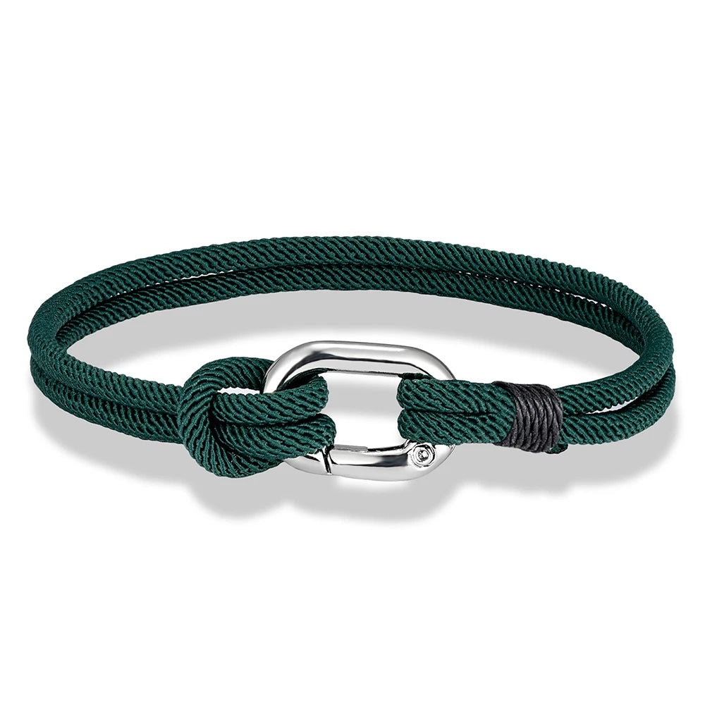 MKENDN New Nautical Mens Thin Rope Bracelet With Oval Circle Spring Clasp For Surfer Beach Jewelry Gifts