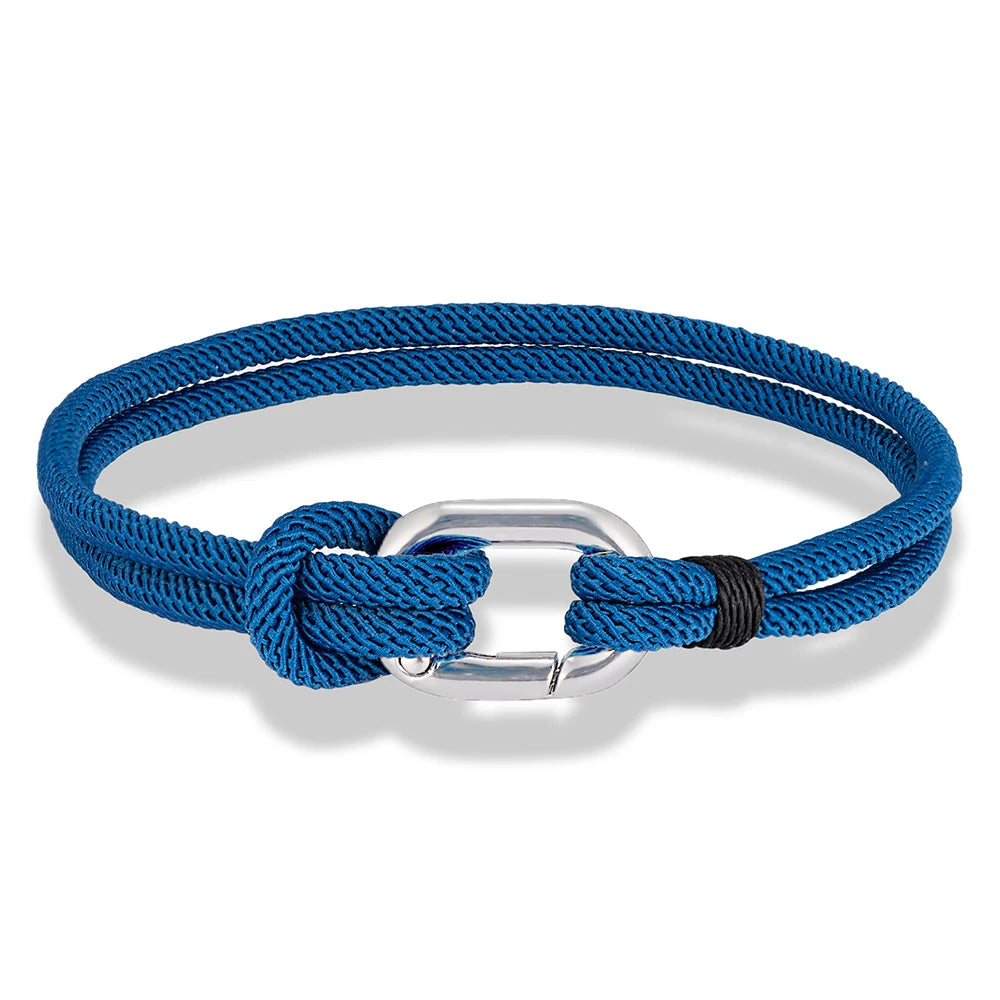 MKENDN New Nautical Mens Thin Rope Bracelet With Oval Circle Spring Clasp For Surfer Beach Jewelry Gifts
