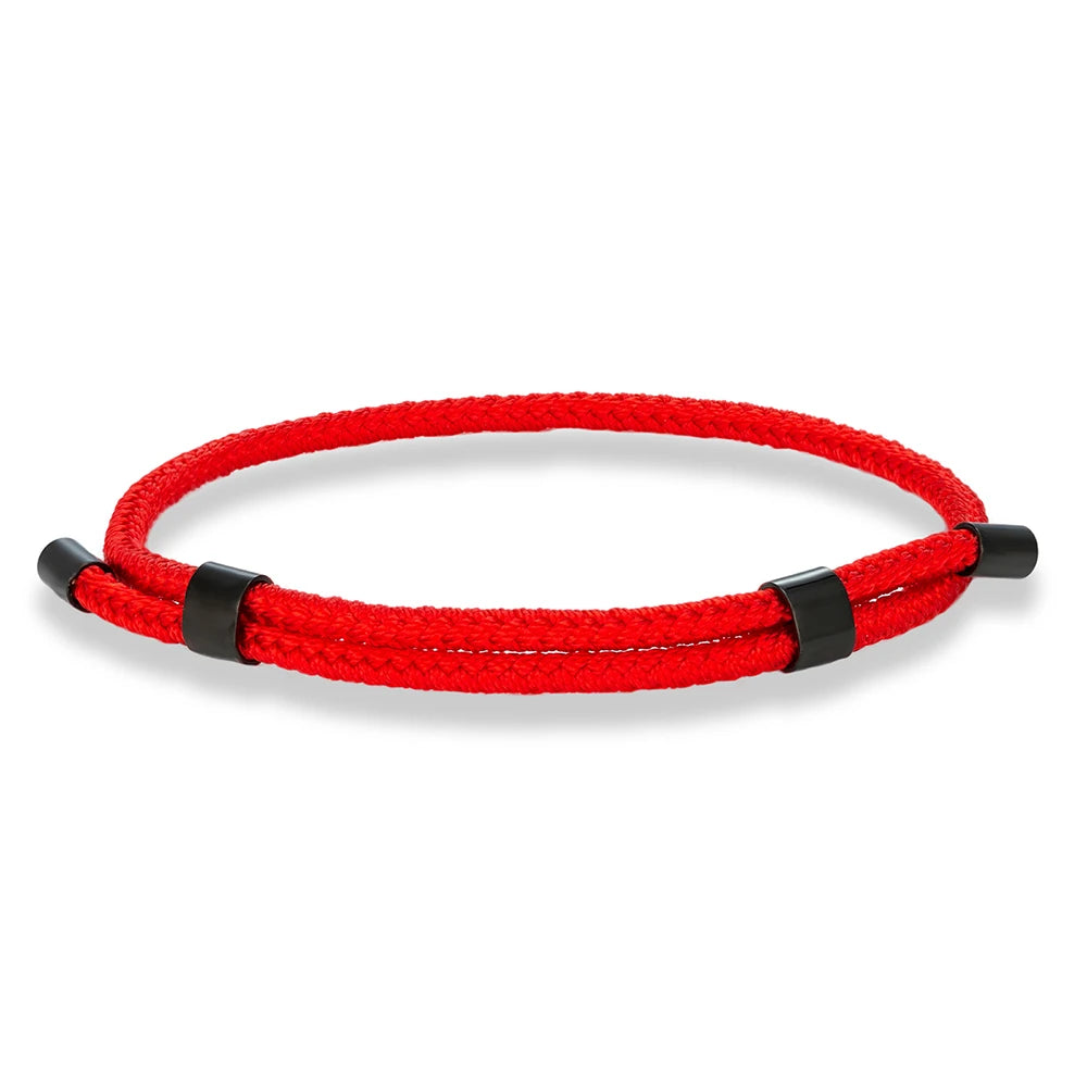 MKENDN 3MM Waterproof Surfering Rope Bracelets Men Adjustable Nautical Rope Bracelet Women Black Stainless Steel Sport Buckle - EastCurated