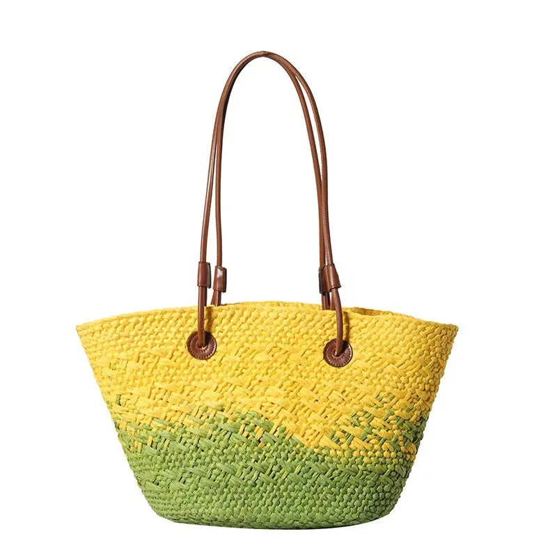 Handwoven Straw Tote Bag - EastCurated