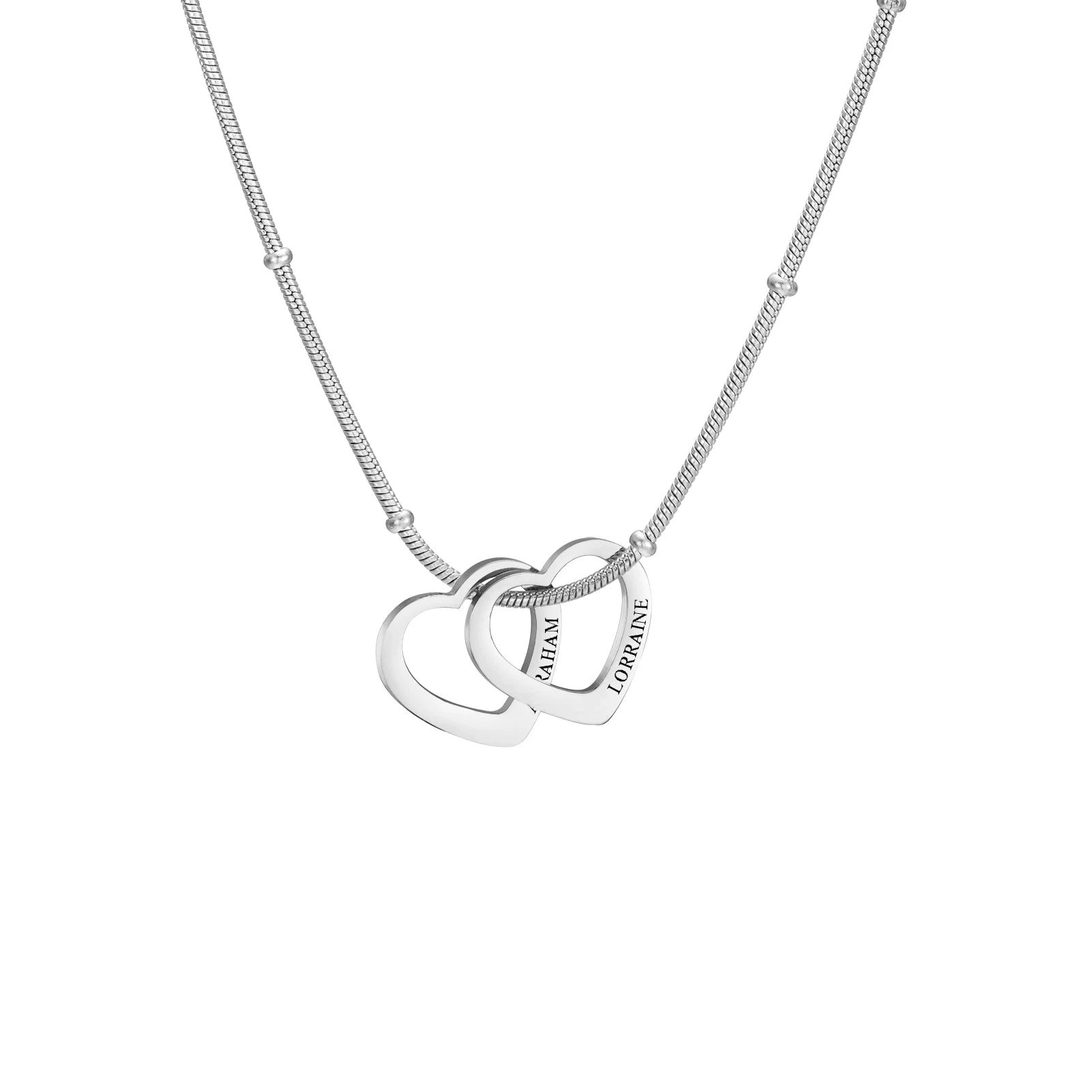 Lemegeton Customize Name Love Necklace 1-4 Heart Pendant Personalized Engraved Name Stainless Steel Jewelry Couple Family Gifts - EastCurated