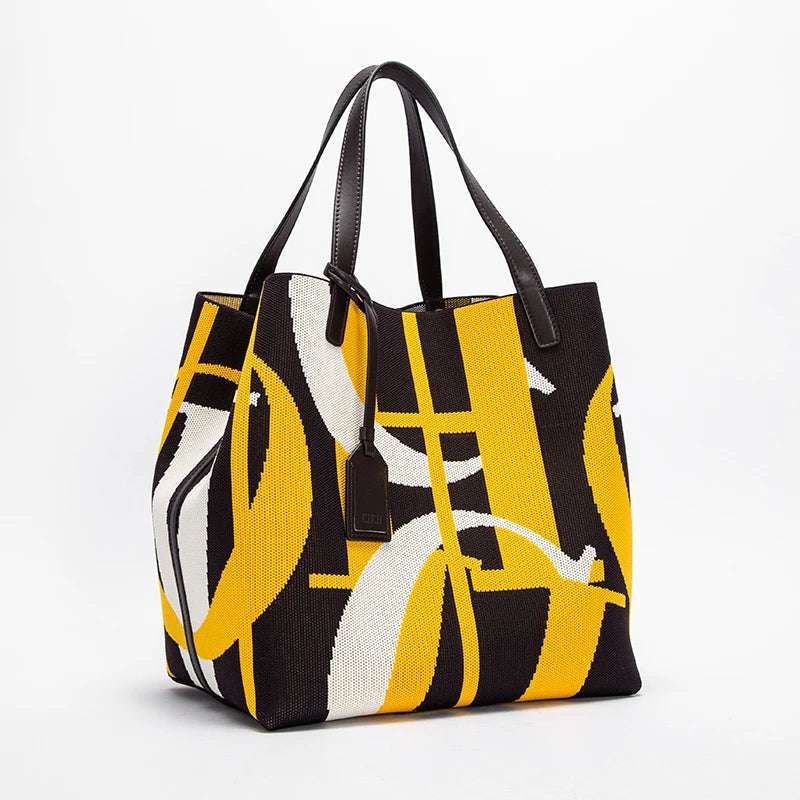 CH New Solid Color Outer Exquisite Fly Weaving Handmade Woven Large Capacity Shoulder Bag Ladies Handbag Fashion Classic