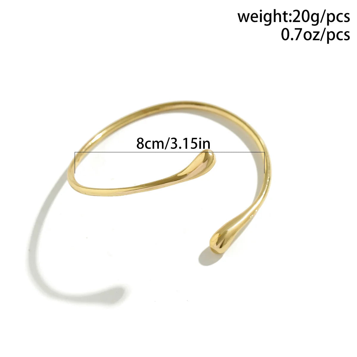 FTCY Vintage Simple Upper Arm Bracelet for Women Trendy Geometric Water Drop Shape Bangles Adjustable Women's Jewelry - EastCurated