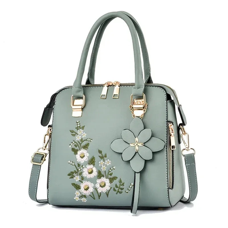 Yogodlns Luxury Embroidery Handbag For Women PU Leather Tassel Crossbody Bag Designer Handle Bag Brand Female Shoudler Bag bolso - EastCurated