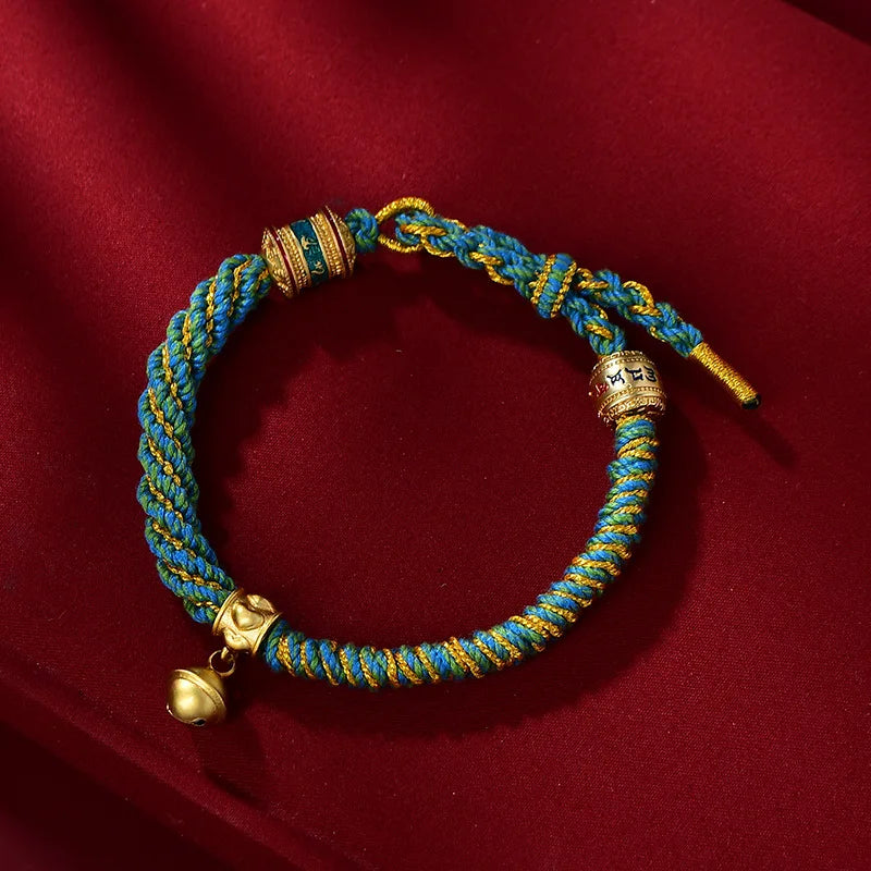 Tibetan Hand Rope Bracelet New Corn Knot Pattern DIY Hand Rubbing Cotton Bracelet Finished Hand-woven Tibetan Ethnic Rope - EastCurated