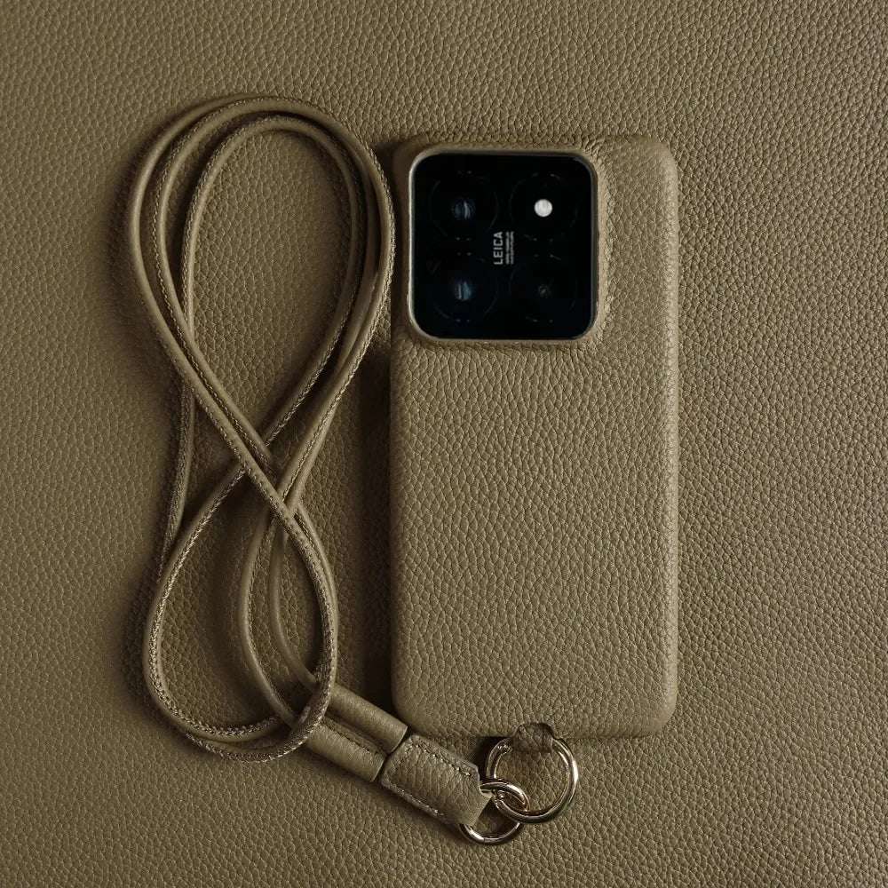 Luxury Cowhide Genuine Leather Case For iPhone 16 Pro Max 15Pro 11 13 12pro 14Pro 14 Strap Crossbody Lanyard Phone Cover Coque