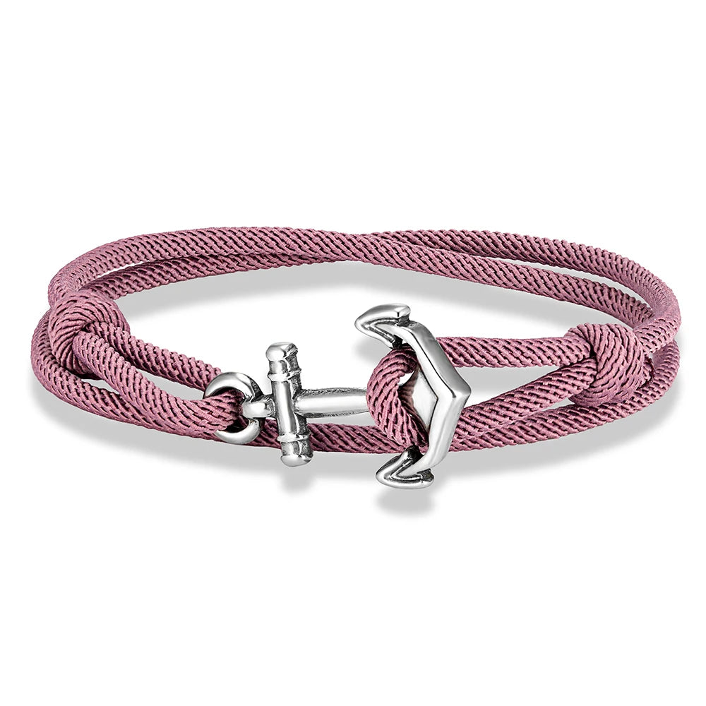 MKENDN Nautical Style Men Anchor Bracelet Handmade Adjustable Surfering Rope Braslet Unfading 3mm Thin String Braclet Homme