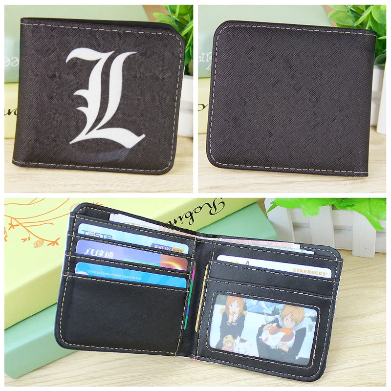 Death Note Anime Black PU Leather Short Wallet Card and Coin Purse for Boys Girls Gift - EastCurated