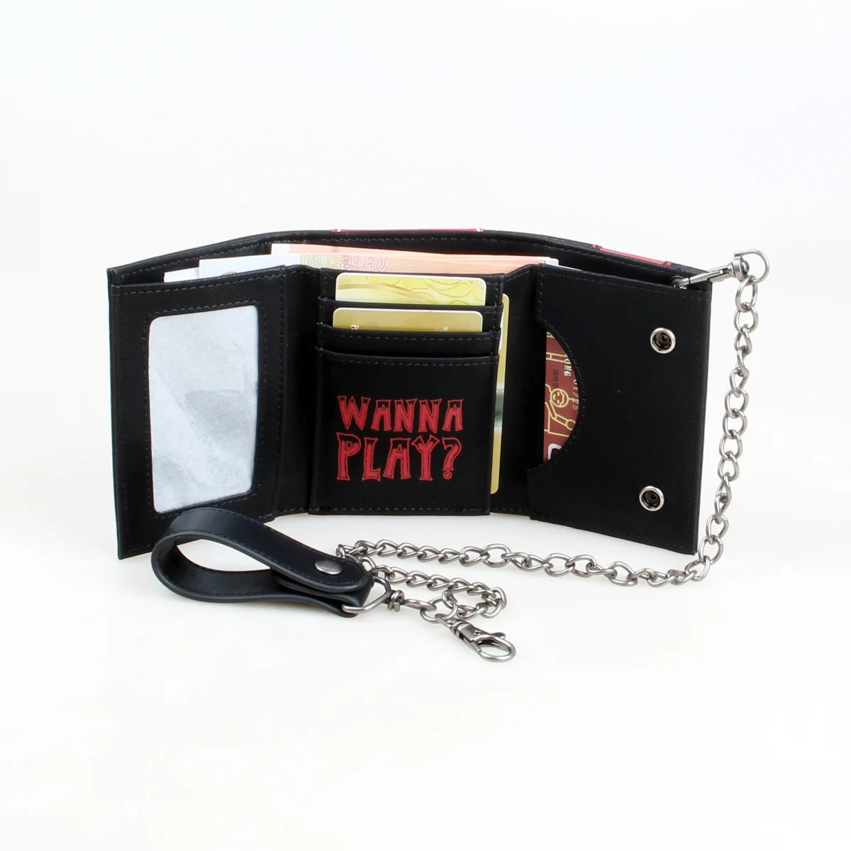 Three fold men's wallet with chain, personalized embroidered relief luminous card clip - EastCurated
