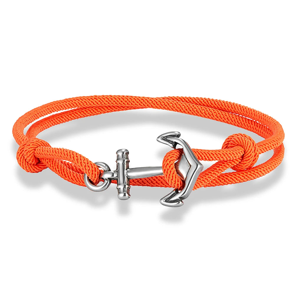 MKENDN Nautical Style Men Anchor Bracelet Handmade Adjustable Surfering Rope Braslet Unfading 3mm Thin String Braclet Homme - EastCurated