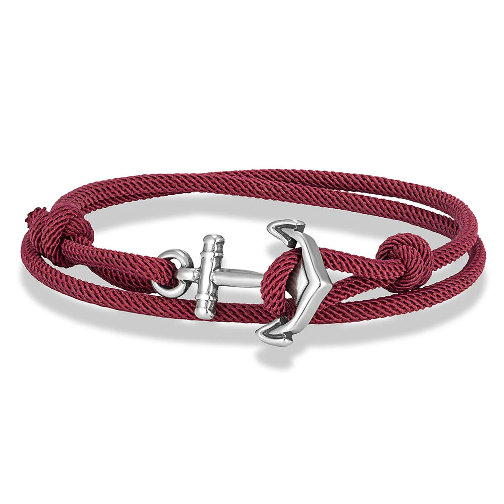 MKENDN Nautical Style Men Anchor Bracelet Handmade Adjustable Surfering Rope Braslet Unfading 3mm Thin String Braclet Homme