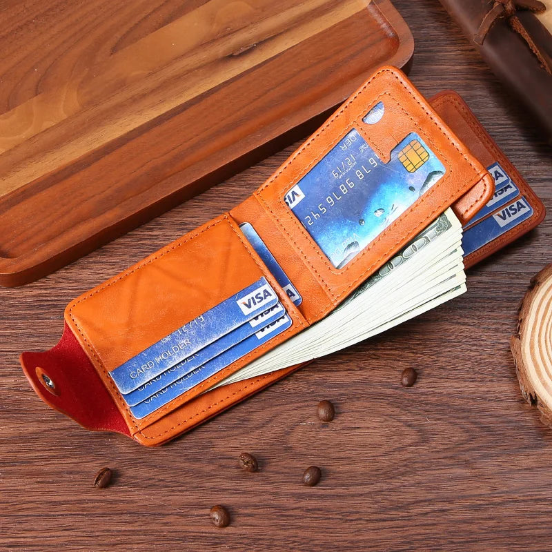 Men's Wallets  Dollar PatternWallet Male Leather Walet Photo Card HolderFashion Large Capacity Wallet Purse Bag - EastCurated