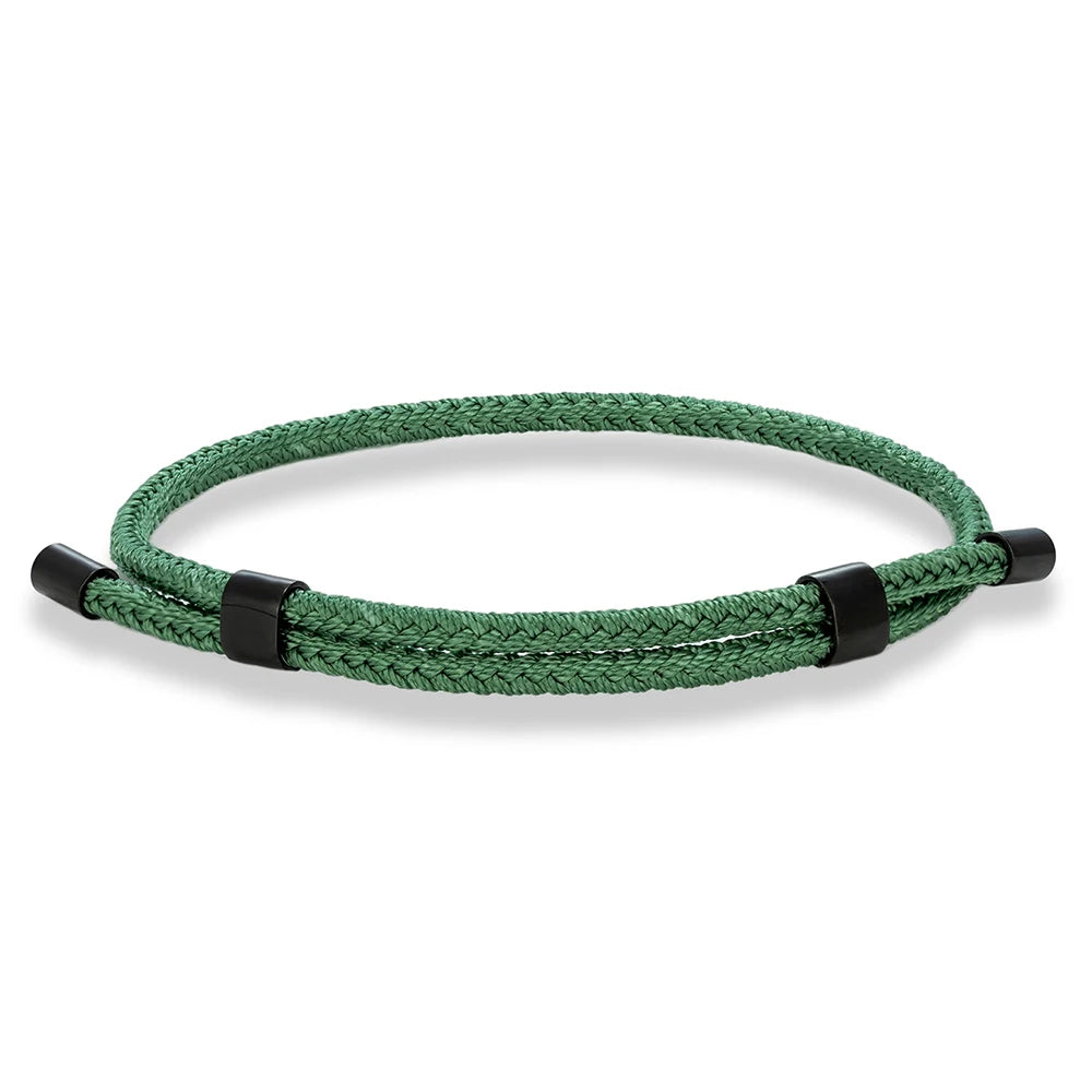 MKENDN 3MM Waterproof Surfering Rope Bracelets Men Adjustable Nautical Rope Bracelet Women Black Stainless Steel Sport Buckle - EastCurated