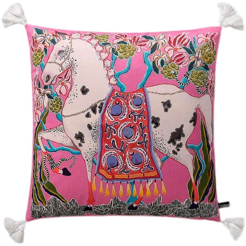 White Moneky Cushion Cover Soft Velvet Pillowcase Both Side Print Animal Cute Chinese Style Pillowcase Shell 60cm Home Sofa Deco