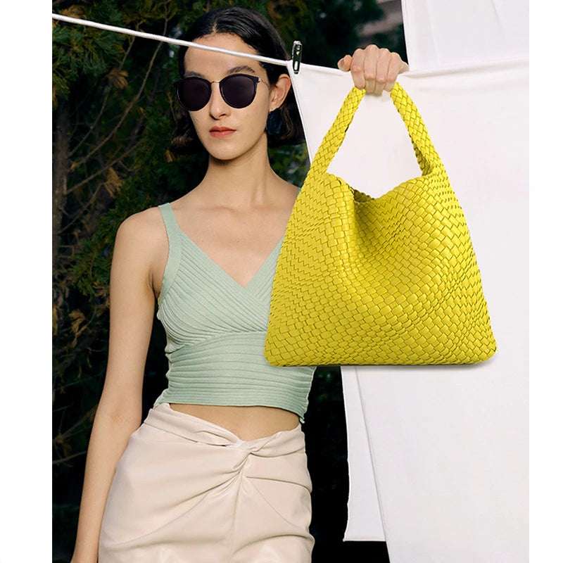 ZR DIARY Handmade Woven Bag Women PU Leather Large Capacity Totes Fashion Shoulder Bag 224BZ9389-1