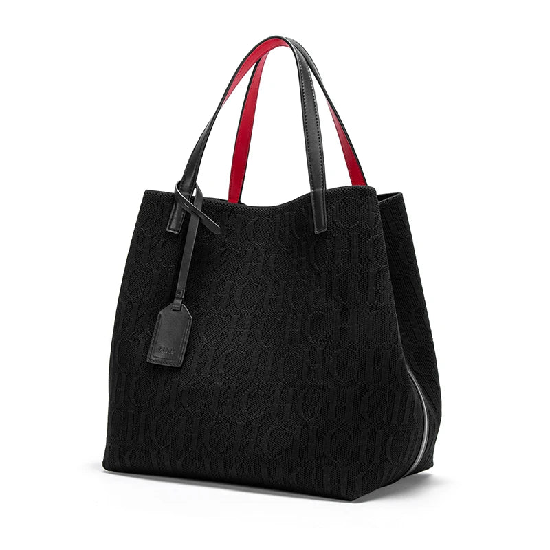 CH New Solid Color Outer Exquisite Fly Weaving Handmade Woven Large Capacity Shoulder Bag Ladies Handbag Fashion Classic - EastCurated