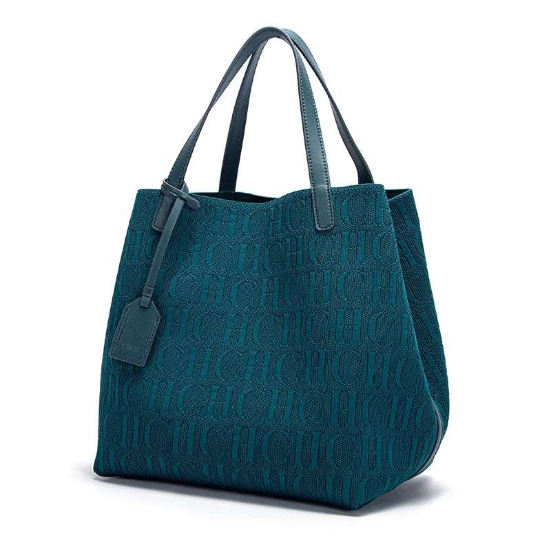 CH New Solid Color Outer Exquisite Fly Weaving Handmade Woven Large Capacity Shoulder Bag Ladies Handbag Fashion Classic