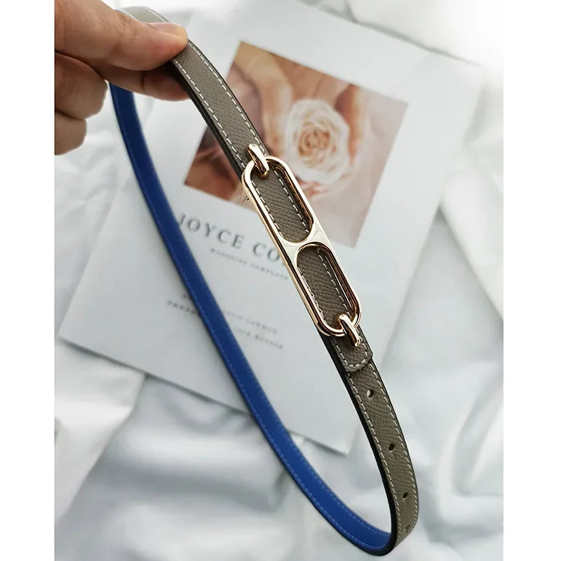 2025 Double-sided use of women's leather belt decorated ins fashion jeans wild student trend luxury design top quality brand