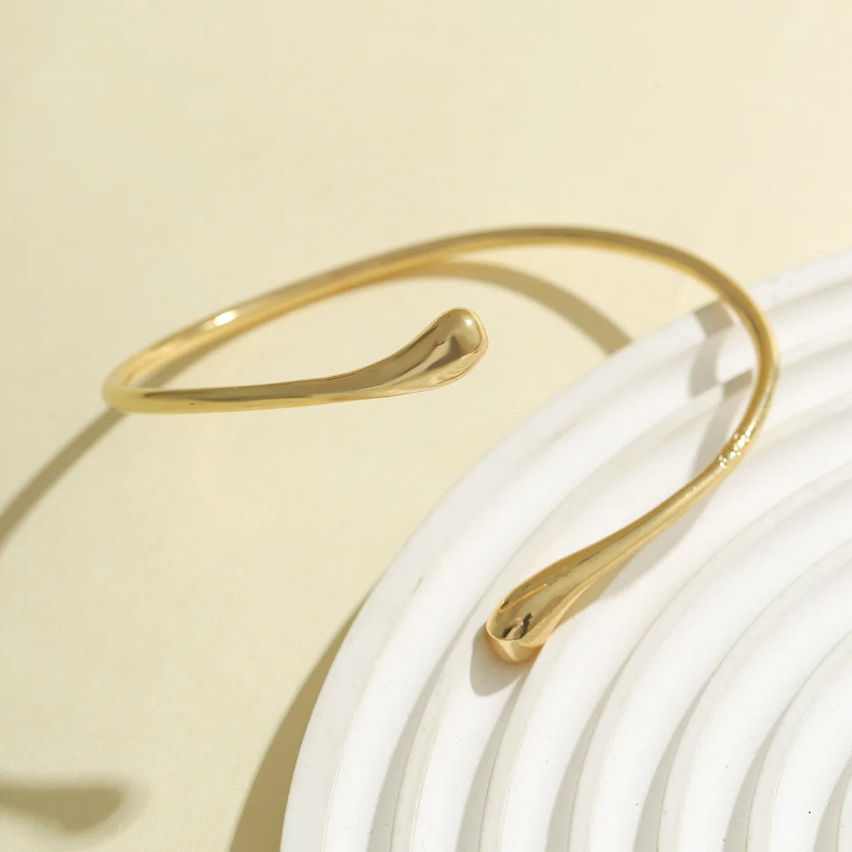 FTCY Vintage Simple Upper Arm Bracelet for Women Trendy Geometric Water Drop Shape Bangles Adjustable Women's Jewelry - EastCurated