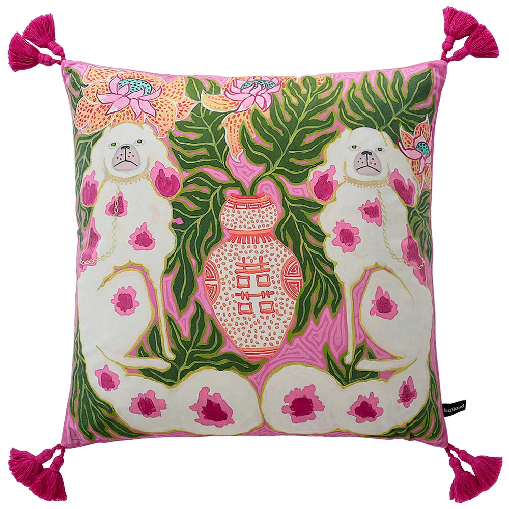 White Moneky Cushion Cover Soft Velvet Pillowcase Both Side Print Animal Cute Chinese Style Pillowcase Shell 60cm Home Sofa Deco - EastCurated