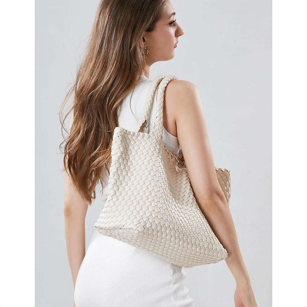ZR DIARY Hand Woven Bags Women Oversized Large Capacity Shoulder Bags Simple Solid Color Casual Handbags BZ2025