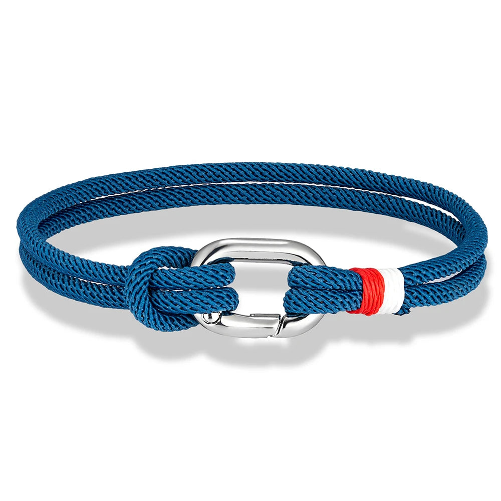 MKENDN New Nautical Mens Thin Rope Bracelet With Oval Circle Spring Clasp For Surfer Beach Jewelry Gifts